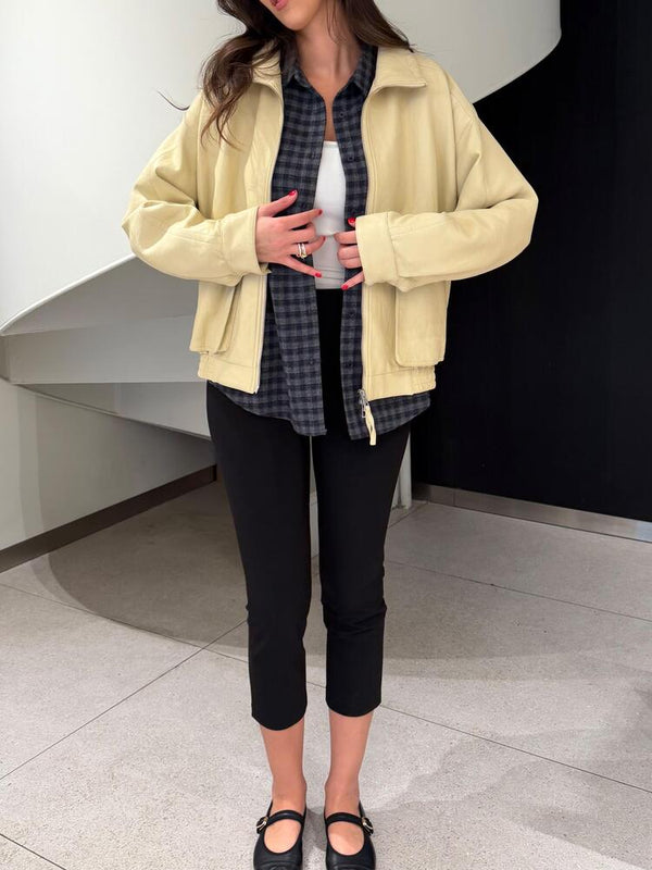 Leather Bomber Jacket