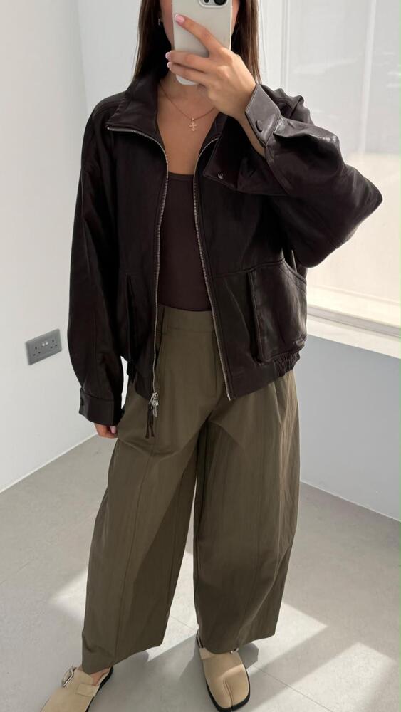 Leather Bomber Jacket
