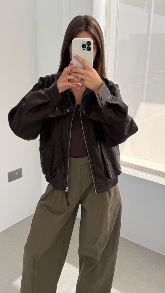 Leather Bomber Jacket