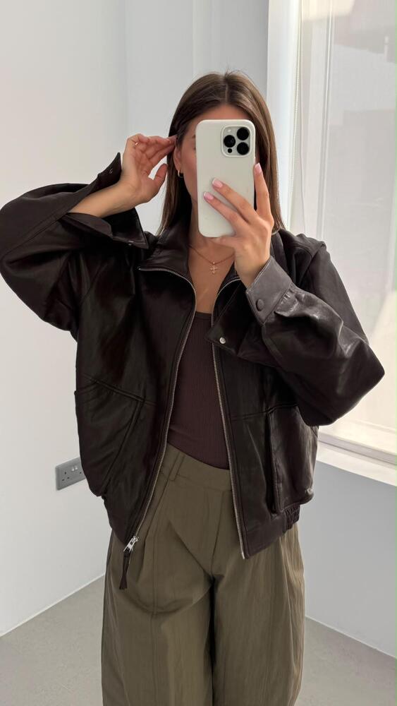 Leather Bomber Jacket