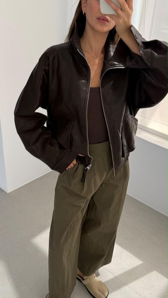 Leather Bomber Jacket