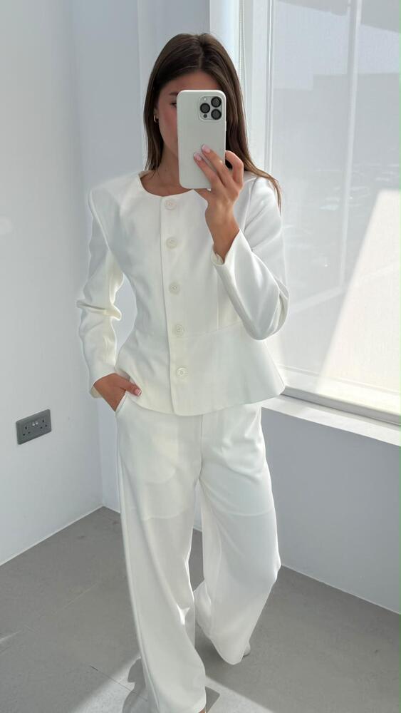 Peplum Blazer Pants Set