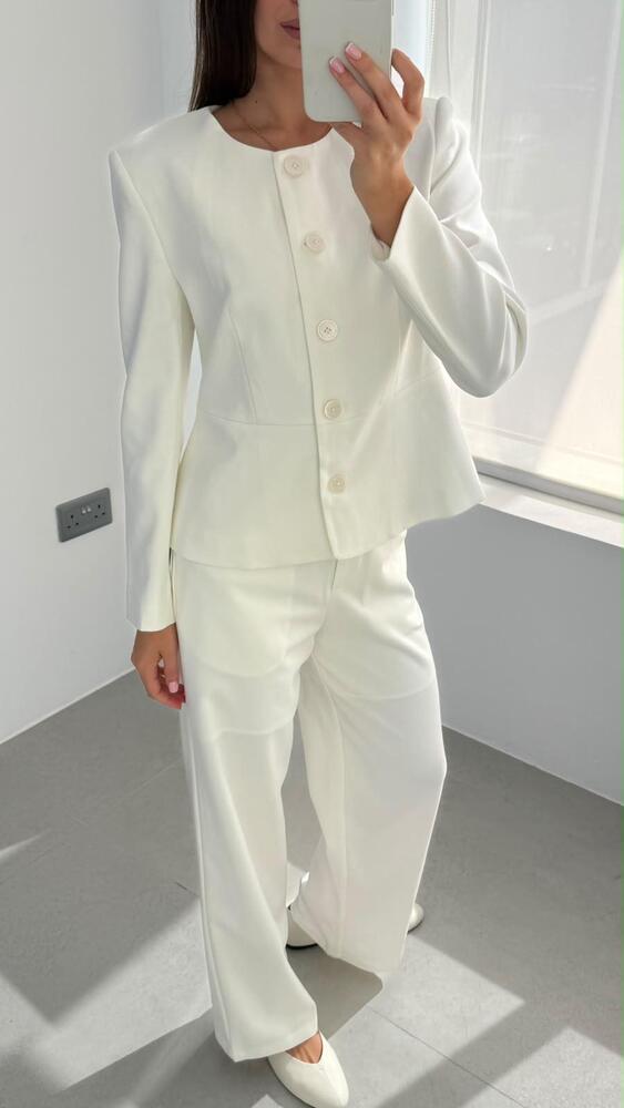 Peplum Blazer Pants Set