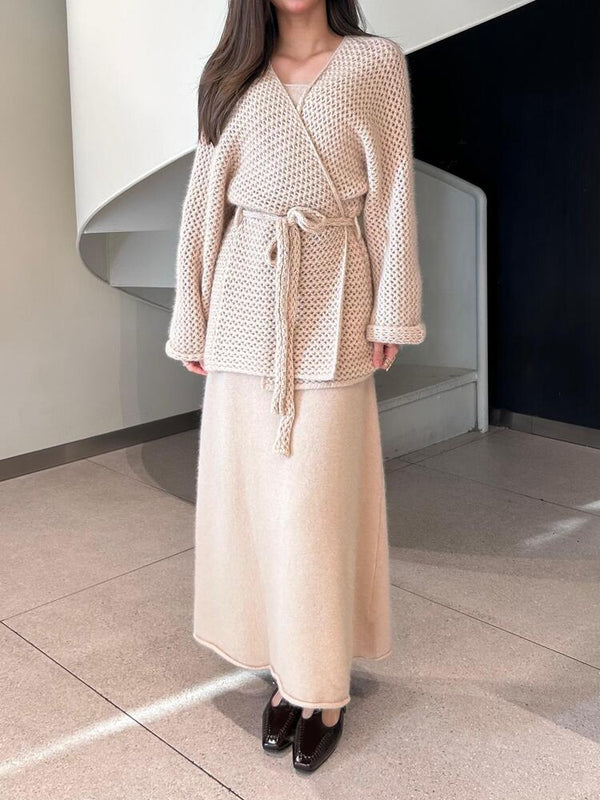 Knit Dress With Cardigan