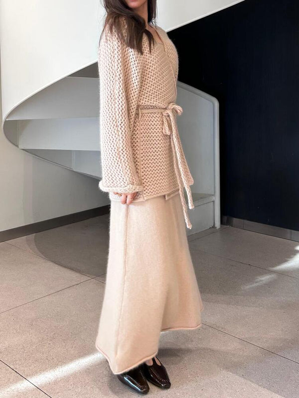Knit Dress With Cardigan