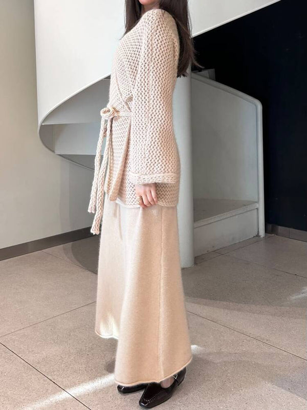 3 Piece Tie Cardigan Set