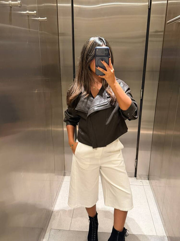 Taupe Leather Jacket