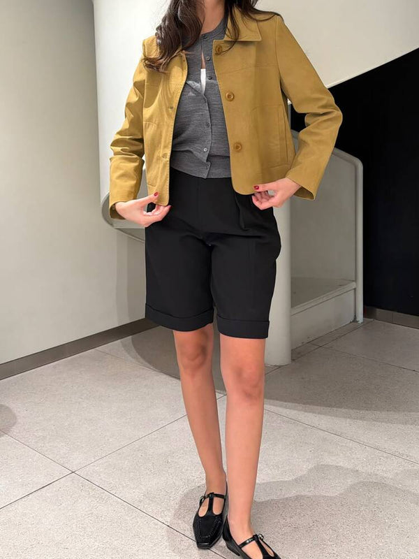 Cropped Suede Jacket