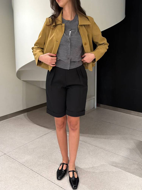 Cropped Suede Jacket