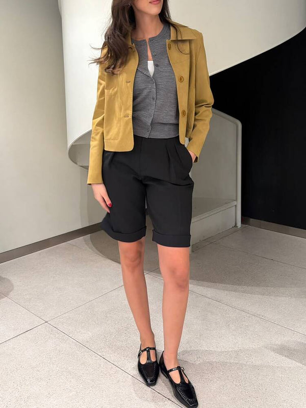 Cropped Suede Jacket