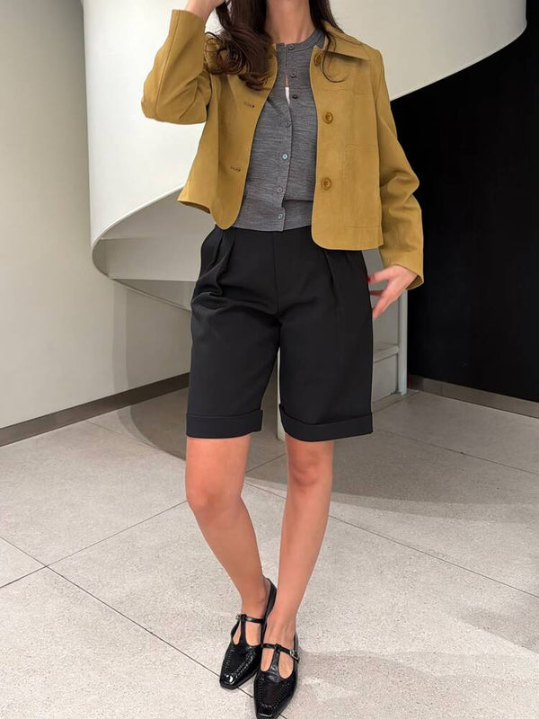 Cropped Suede Jacket