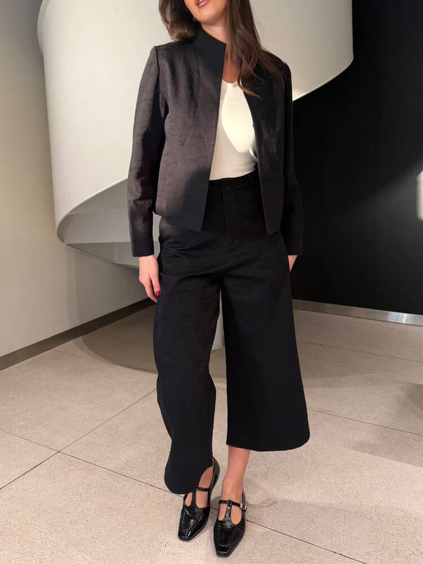 Patterned Crop Blazer