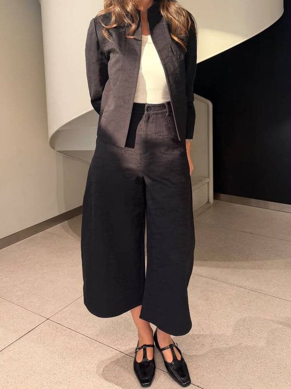 Patterned Crop Blazer