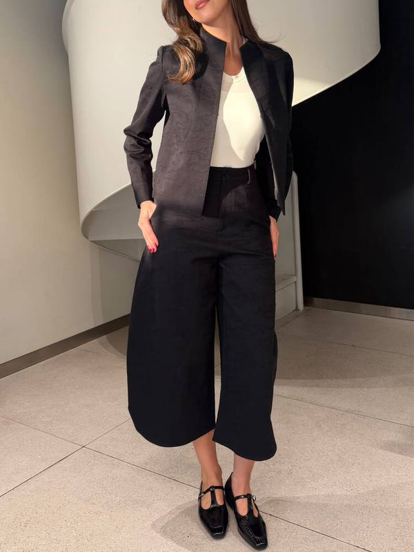 Patterned Crop Blazer