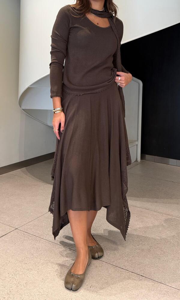 Mesh Detail Skirt Set