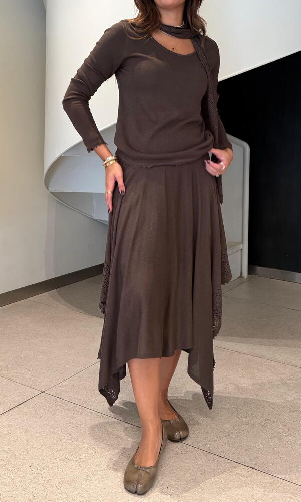 Mesh Detail Skirt Set