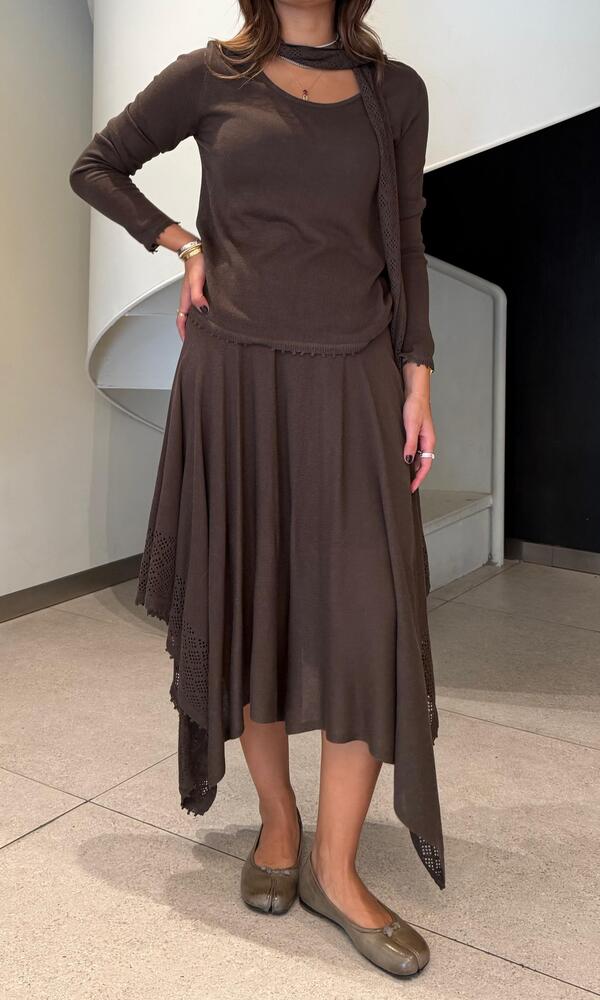 Mesh Detail Skirt Set