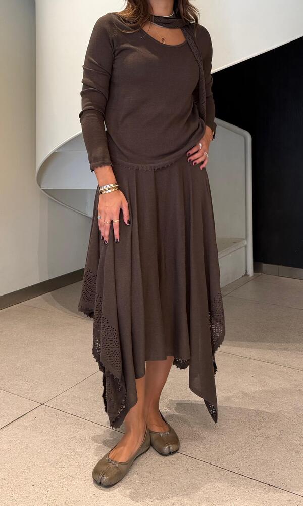 Mesh Detail Skirt Set
