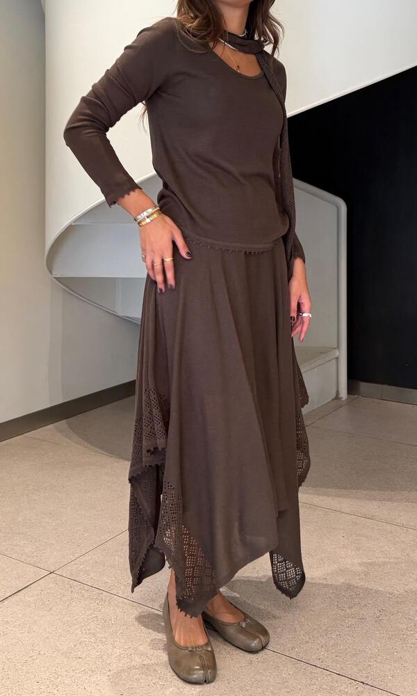 Mesh Detail Skirt Set