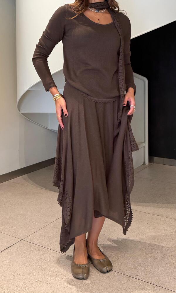 Mesh Detail Skirt Set