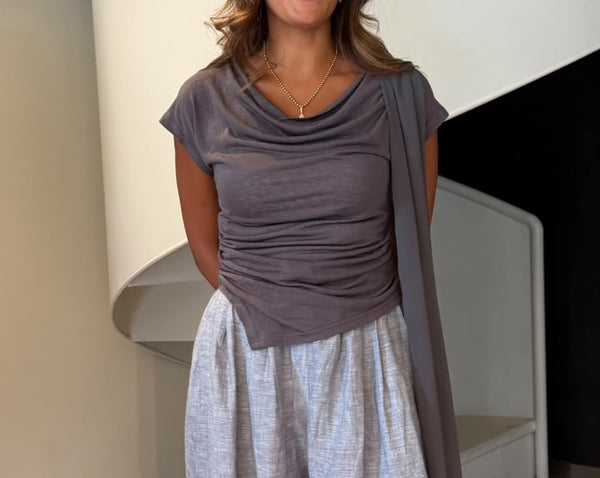 Draped Scarf Top