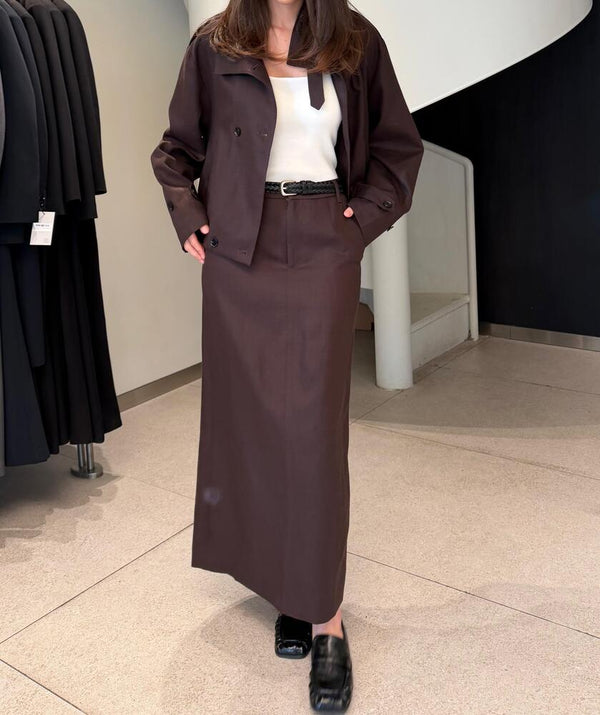 Funnel Neck Jacket + Skirt Set