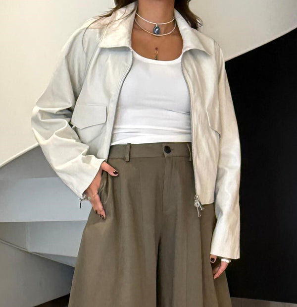 Full Zip Leather Jacket