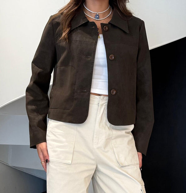 Cropped Suede Jacket