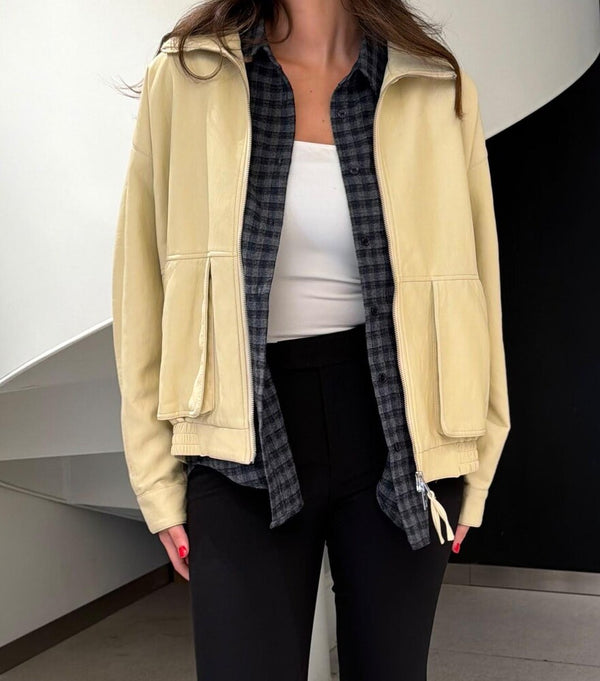 Leather Bomber Jacket