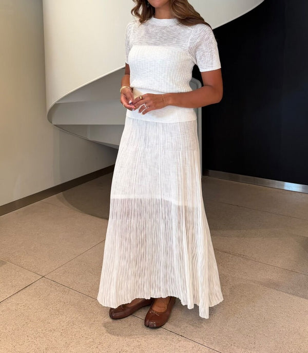 Fine Vertical Skirt Set