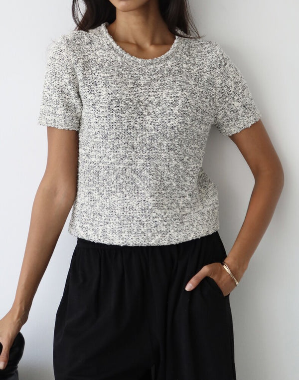 Marled Short Sleeve Sweater