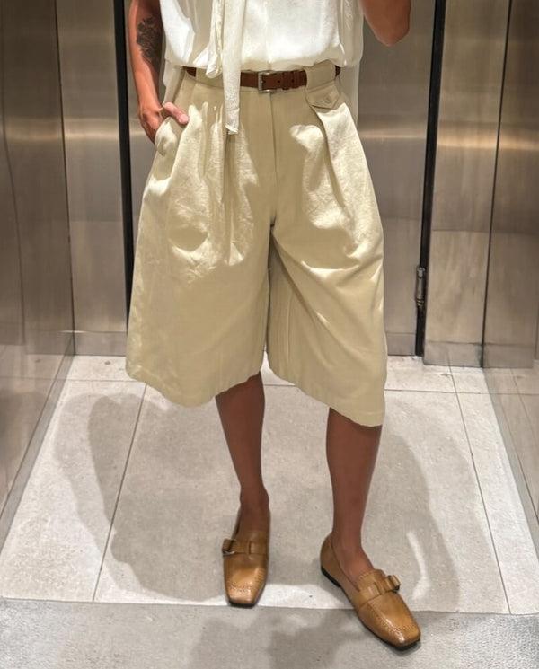 Wide Leg Belted Shorts