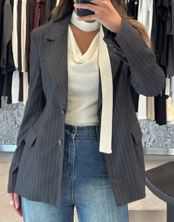 Pinstripe Blazer